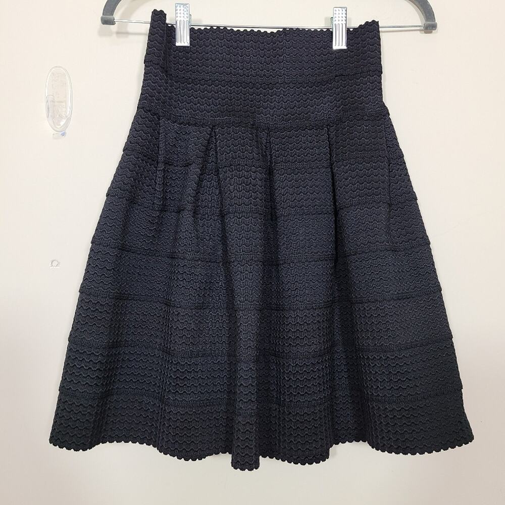 Girls From Savoy A-Line Pleated Black Skirt Size S